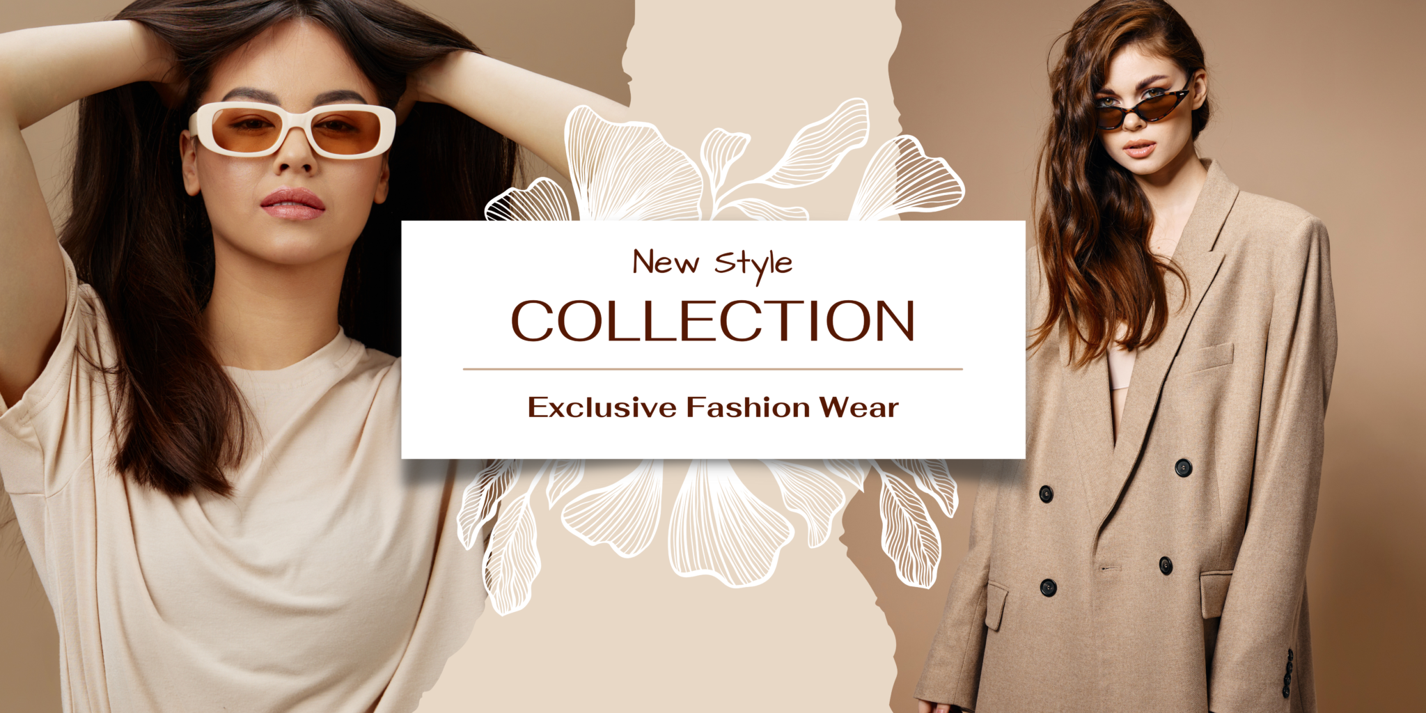 Beige Aesthetic Exclusive Fashion Wear Collection Clothing Banner